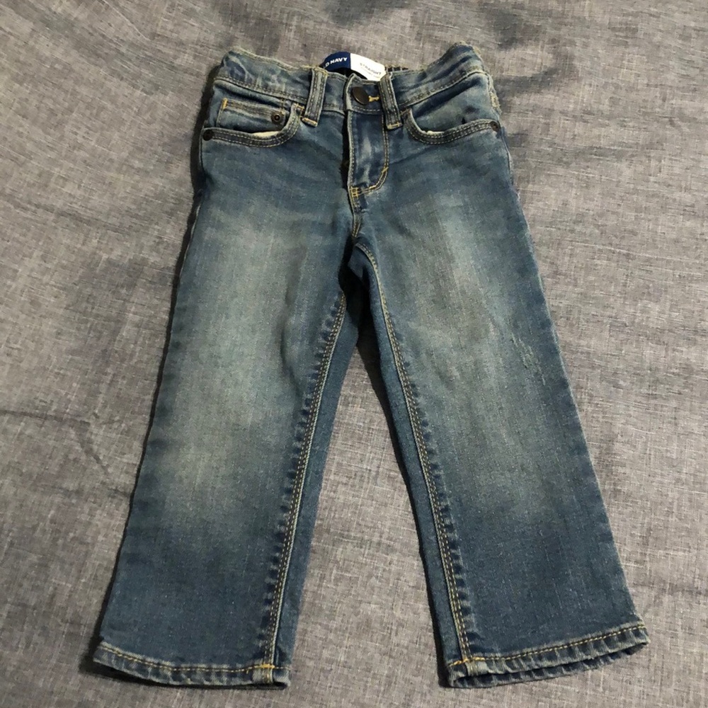 Old Navy “straight” adjustable waist jeans